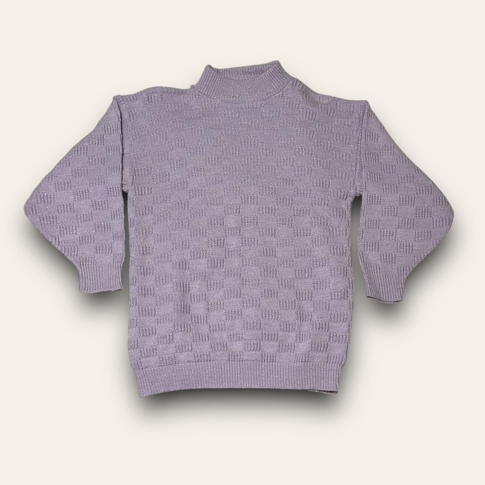 Vintage Purple Sparkly Sweater 1990s Mockneck American Pride Size Medium
